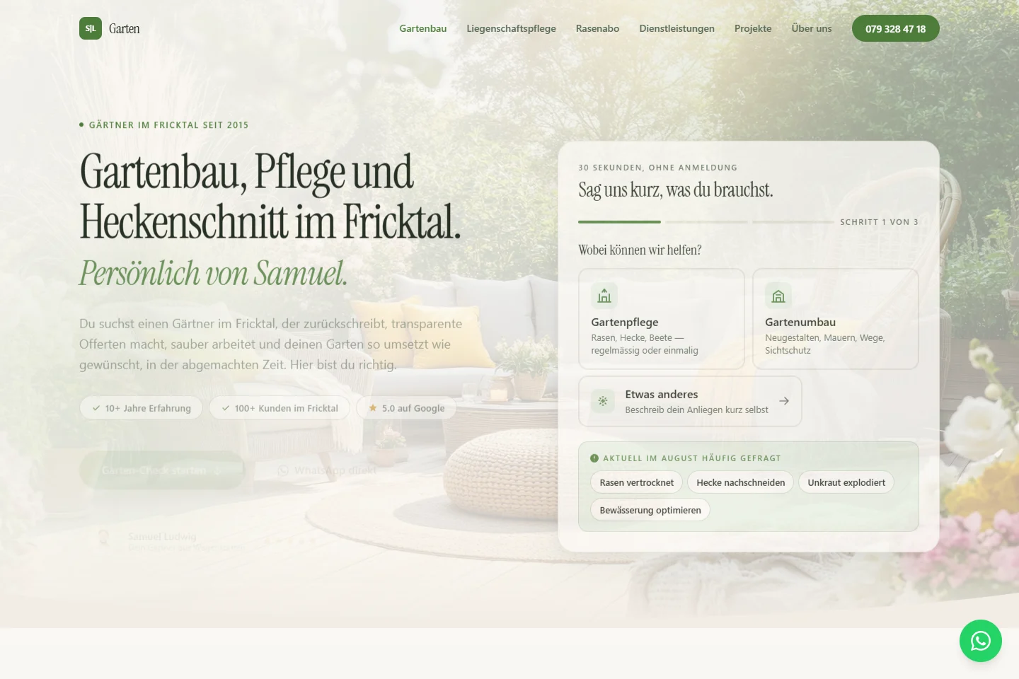 Vorschau der Website von S|L Garten